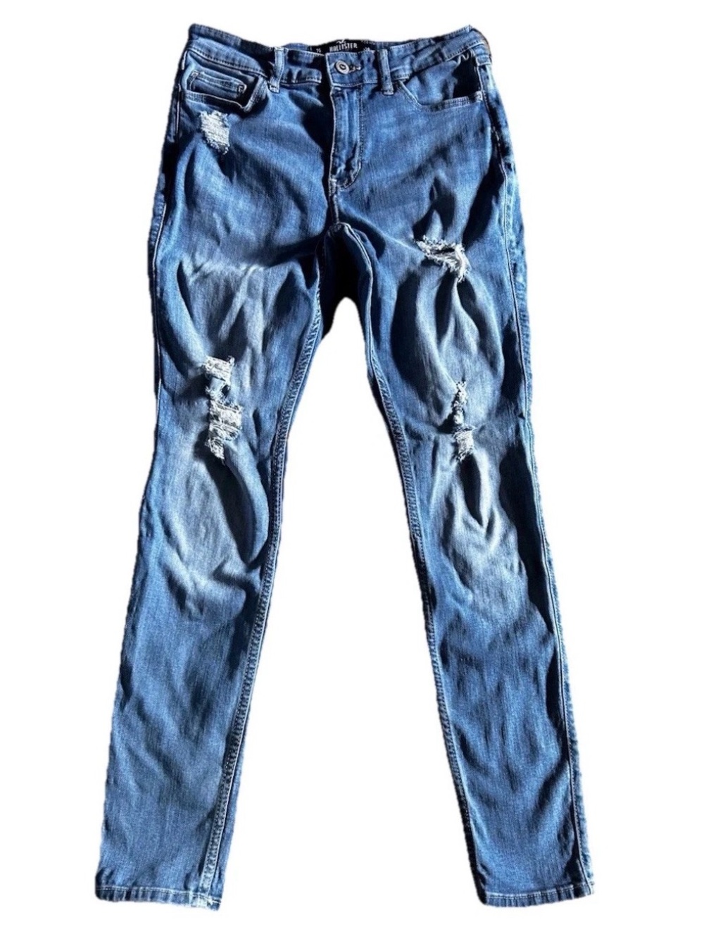 Hollister Light Blue distressed Super Skinny Jeans size 7